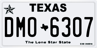 TX license plate DMO6307