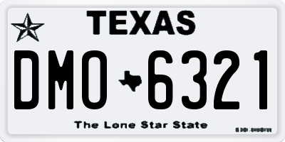 TX license plate DMO6321