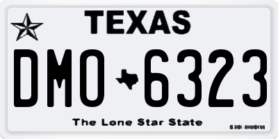 TX license plate DMO6323