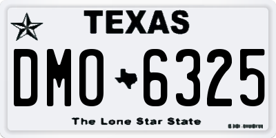 TX license plate DMO6325