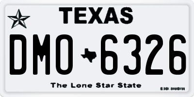 TX license plate DMO6326
