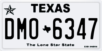 TX license plate DMO6347
