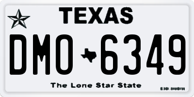 TX license plate DMO6349