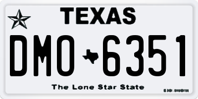 TX license plate DMO6351