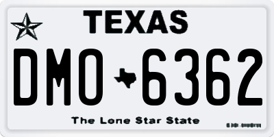 TX license plate DMO6362