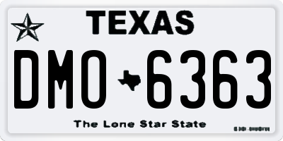 TX license plate DMO6363