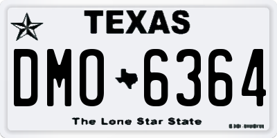 TX license plate DMO6364