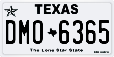 TX license plate DMO6365