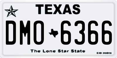 TX license plate DMO6366
