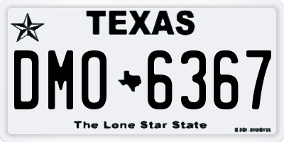 TX license plate DMO6367