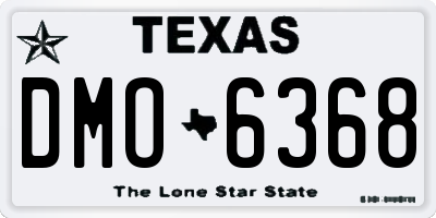 TX license plate DMO6368