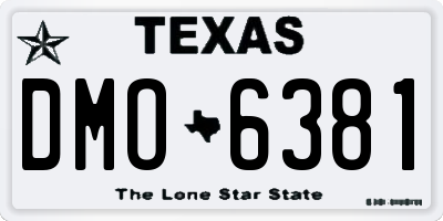 TX license plate DMO6381