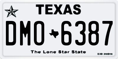 TX license plate DMO6387