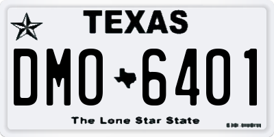 TX license plate DMO6401