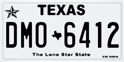 TX license plate DMO6412