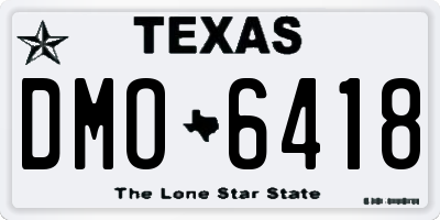 TX license plate DMO6418