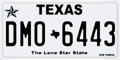 TX license plate DMO6443