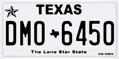TX license plate DMO6450