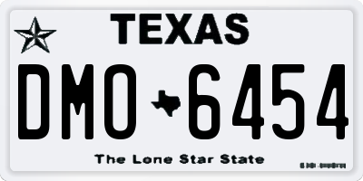 TX license plate DMO6454