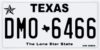 TX license plate DMO6466