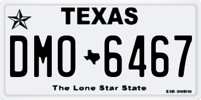 TX license plate DMO6467