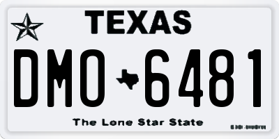 TX license plate DMO6481