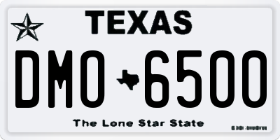 TX license plate DMO6500