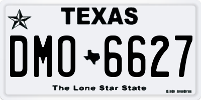 TX license plate DMO6627