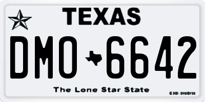 TX license plate DMO6642