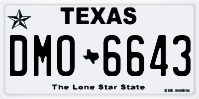 TX license plate DMO6643