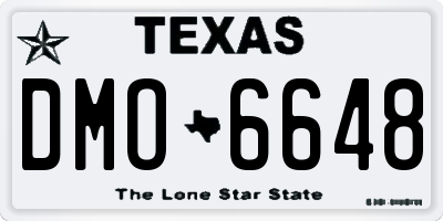 TX license plate DMO6648