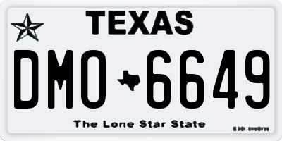 TX license plate DMO6649