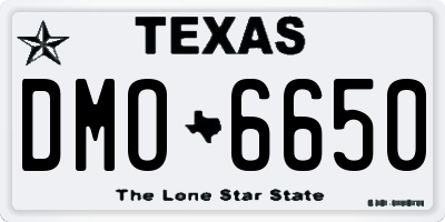 TX license plate DMO6650