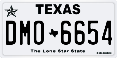 TX license plate DMO6654