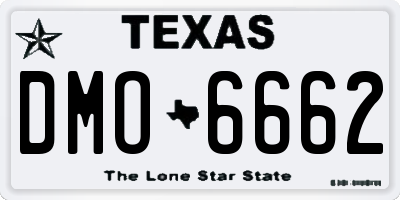TX license plate DMO6662