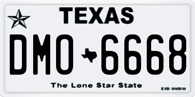 TX license plate DMO6668