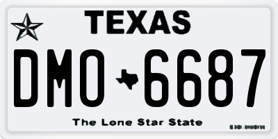 TX license plate DMO6687