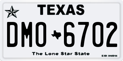 TX license plate DMO6702