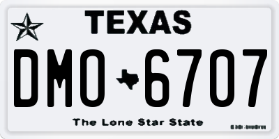 TX license plate DMO6707