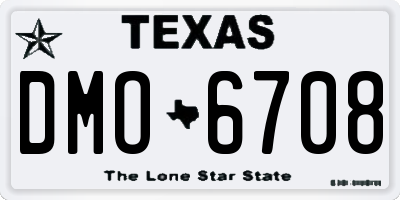 TX license plate DMO6708