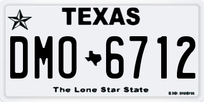 TX license plate DMO6712