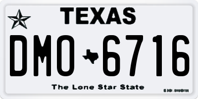 TX license plate DMO6716