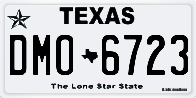 TX license plate DMO6723