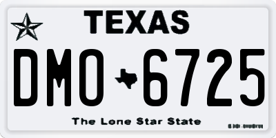 TX license plate DMO6725