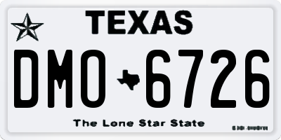 TX license plate DMO6726