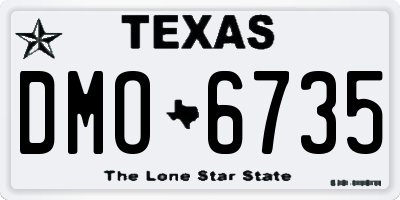 TX license plate DMO6735