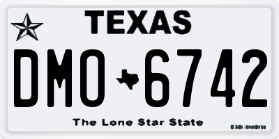 TX license plate DMO6742