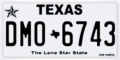 TX license plate DMO6743