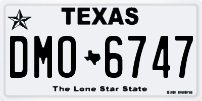 TX license plate DMO6747