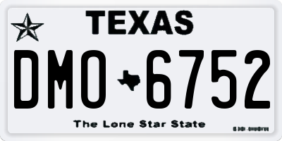 TX license plate DMO6752